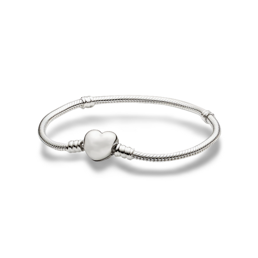 Pulseira Memory Coração Prata para Berloques - Lavanda Lilac - Lavanda Lilac