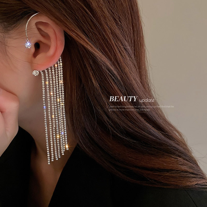 Brinco Earcuff Pendentes Prata - Lavanda Lilac - Lavanda Lilac