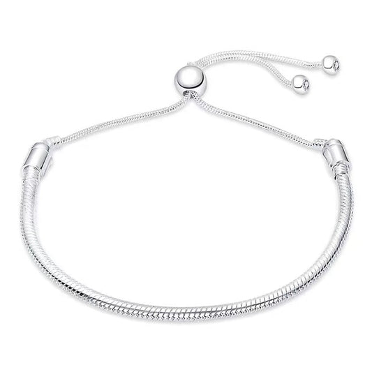 Pulseira Corda Ajustável para Berloques Prata 925 - Lavanda Lilac - Lavanda Lilac