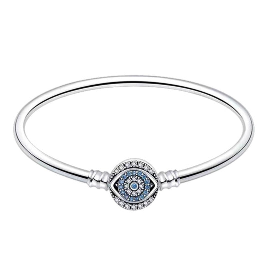 Pulseira Olho Grego Rígida para Berloques Prata 925 - Lavanda Lilac - Lavanda Lilac