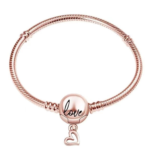 Pulseiras Love para Berloques Rosé Gold Prata 925 - Lavanda Lilac - Lavanda Lilac