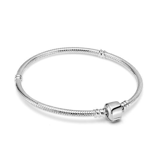 Pulseira Clássica para Berloque Prata 925 - Lavanda Lilac - Lavanda Lilac