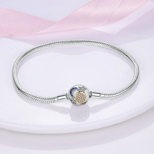 Pulseira Lua Estrelada para Berloque Prata 925 - Lavanda Lilac - Lavanda Lilac