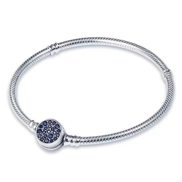 Pulseira Zircônias Azuis para Berloques Prata 925 - Lavanda Lilac - Lavanda Lilac
