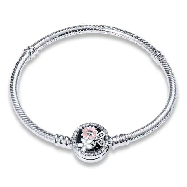 Pulseira Florzinhas para Berloques Prata 925 - Lavanda Lilac - Lavanda Lilac