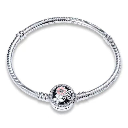 Pulseira Florzinhas para Berloques Prata 925 - Lavanda Lilac - Lavanda Lilac