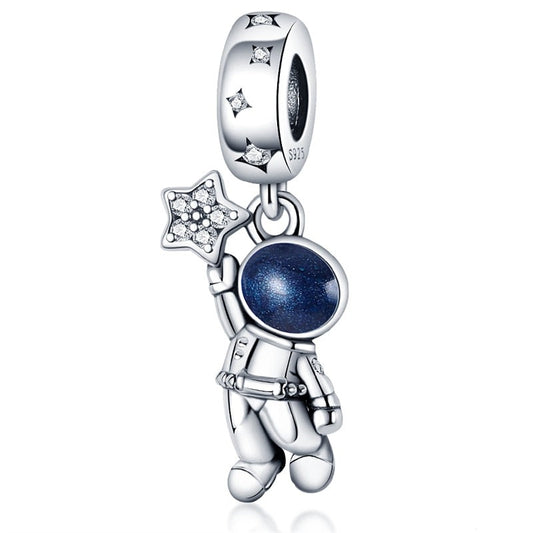 Berloque Astronauta e a Estrela Prata 925 - Lavanda Lilac - Lavanda Lilac
