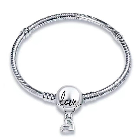 Pulseira Love Prata para Berloques Prata 925 - Lavanda Lilac - Lavanda Lilac