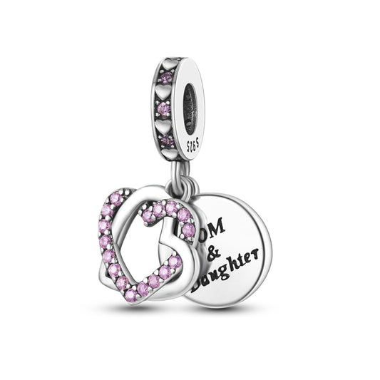 Berloque Amor de Mãe e Filha Prata 925 - Coleção Meu Amor - Lavanda Lilac - Lavanda Lilac